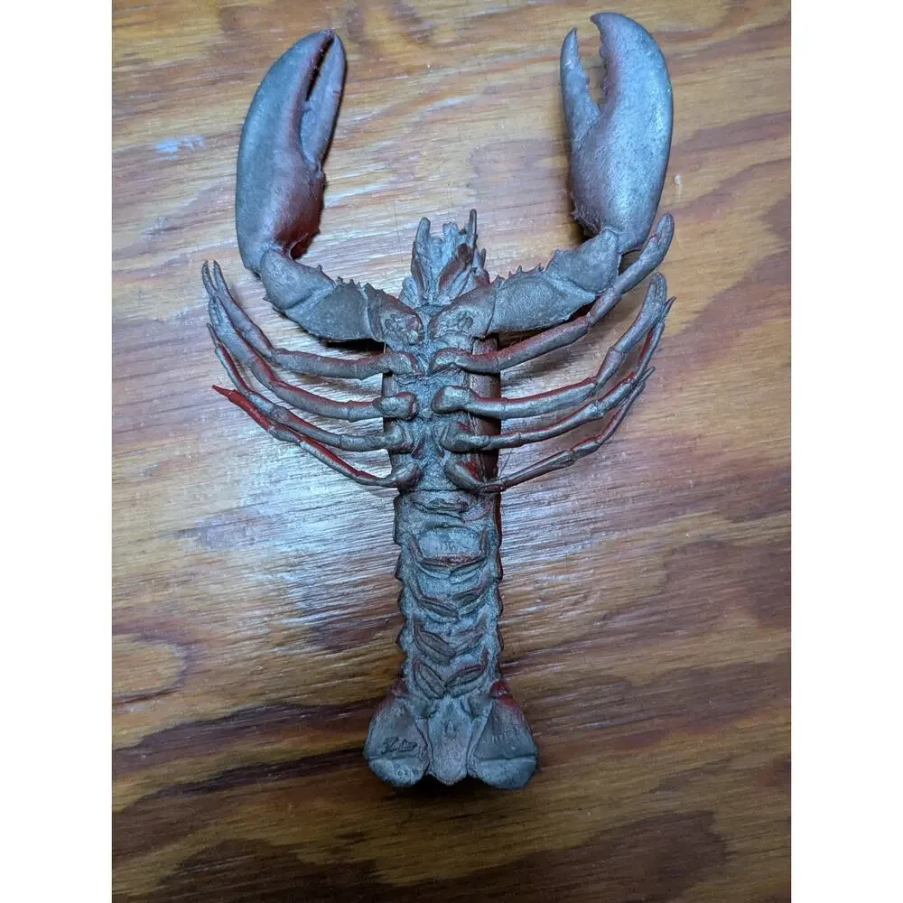 Hudson Pewter Lobster Figurine 621 Red Painted Nautical Desk Paperweight